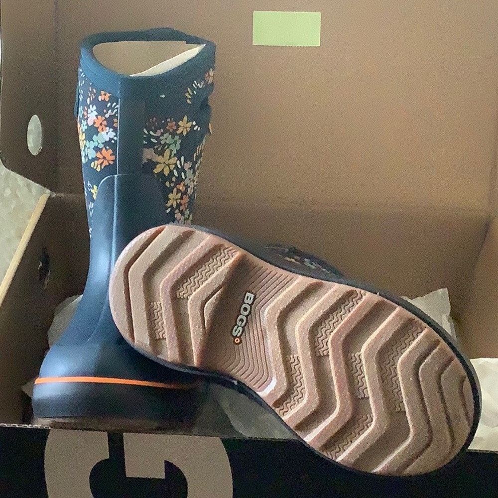 Bogs Kids' Floral Boots - Indigo and Multicolor